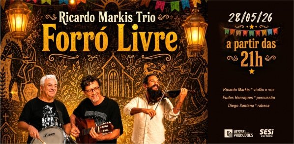 Imagem do evento Ricardo Markis Trio apresenta o show Forró Livre na Varanda do SESI Rio Vermelho
