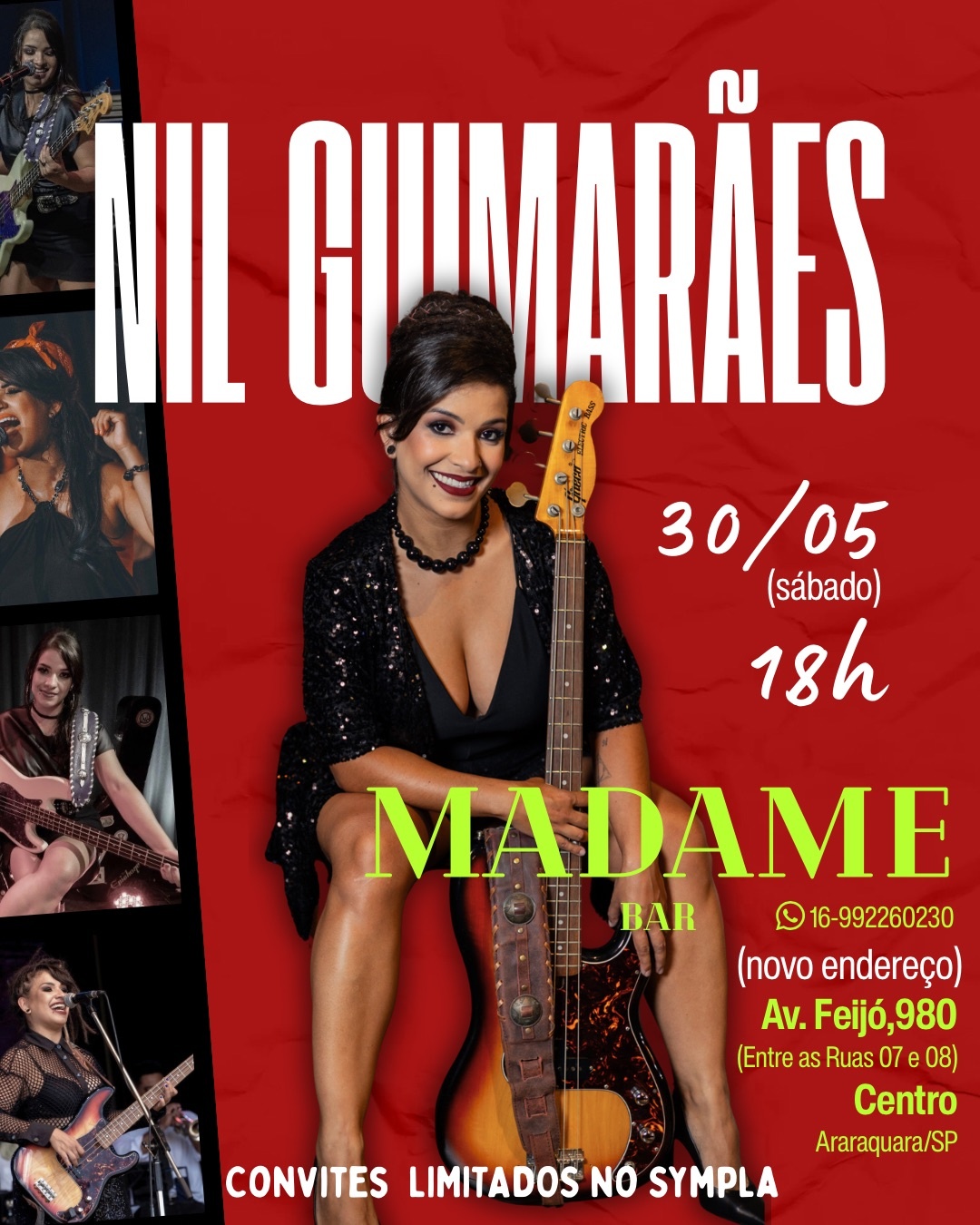 30/05 - 18h: NIL GUIMARÃES - MADAME Bar - Araraquara/SP - Araraquara, SP