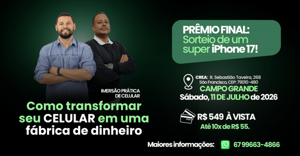 Imagem do evento Imersão Prática de Celular: Transforme seu Smartphone em uma Fábrica de Dinheiro | Campo Grande - MS