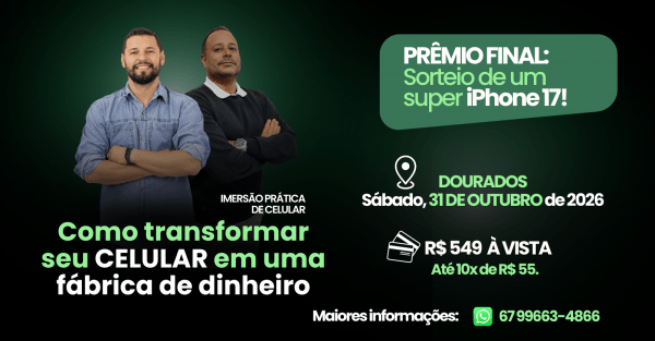 Imagem do evento Imersão Prática de Celular: Transforme seu Smartphone em uma Fábrica de Dinheiro | Dourados - MS