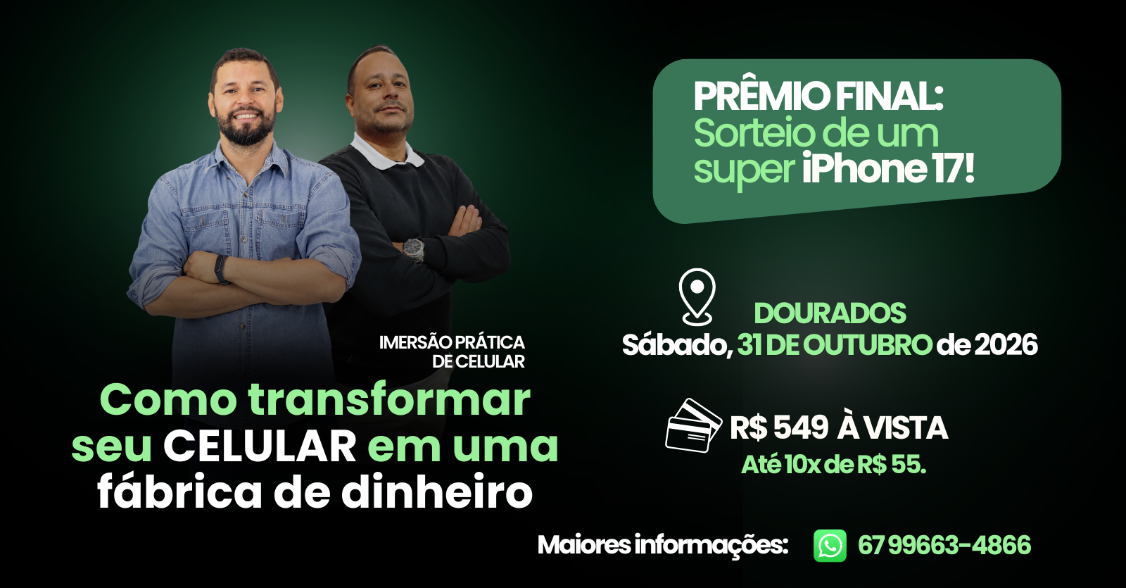 Imersão Prática de Celular: Transforme seu Smartphone em uma Fábrica de Dinheiro | Dourados - MS
