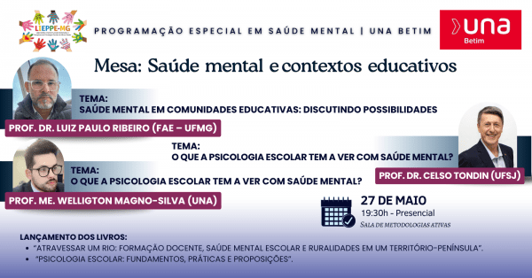 Imagem do evento Mesa: Saúde Mental e Contextos Educativos