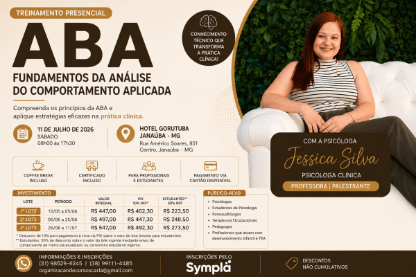 Imagem do evento ABA Análise Aplicada do Comportamento- Fundamentos da Análise do Comportamento Aplicada na prática