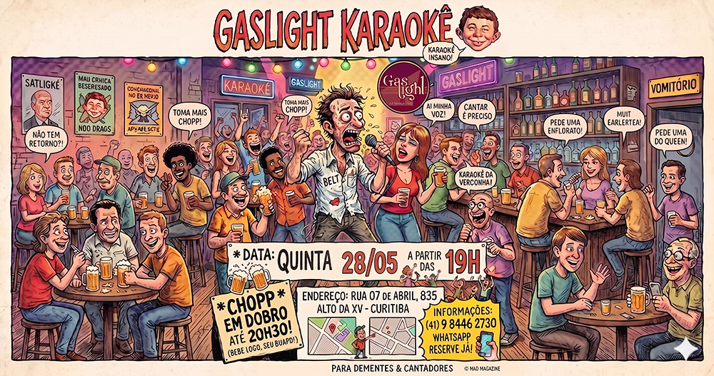 GASLIGHT KARAOKÊ - ENTRADA FREE / KARAOKÊ em CURITIBA