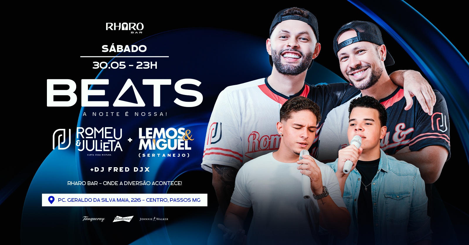 BEATS A NOITE É NOSSA! | RHARO BAR - Passos, MG