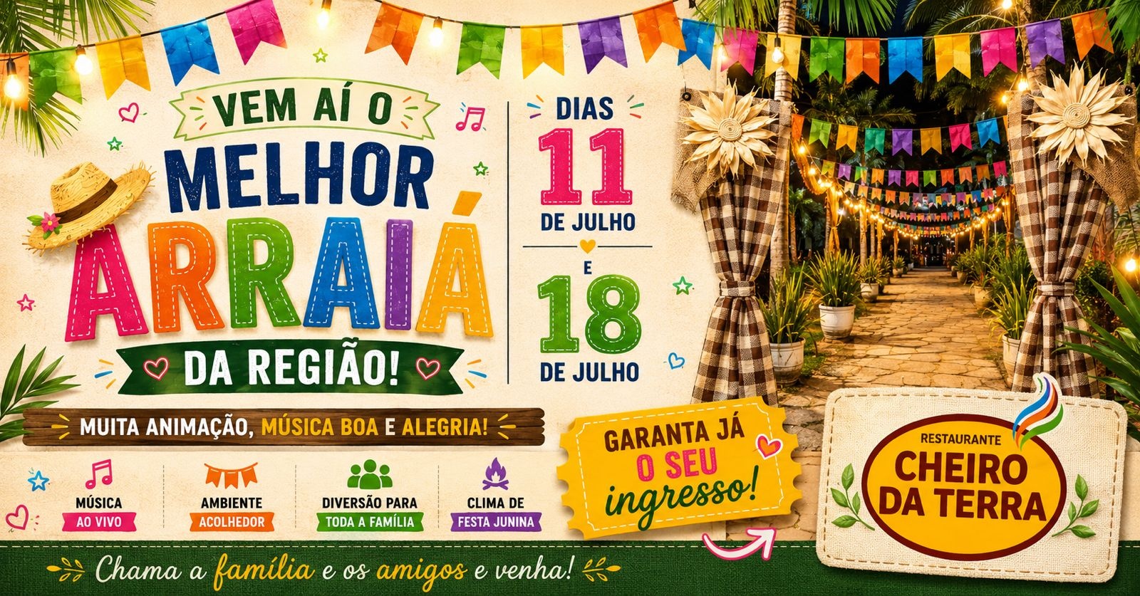 6ª FESTA JUNINA RESTAURANTE CHEIRO DA TERRA 11/07- Trio Lampião - Pedro Leopoldo, MG