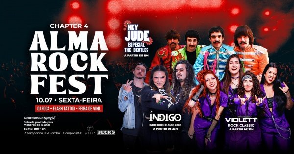 Imagem do evento 4º ALMA ROCK FEST NO ALMA CAMPINAS | 10.07