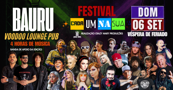 Imagem do evento Festival Cada Um Na Sua em Bauru/SP