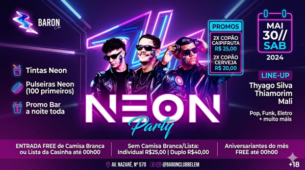 Imagem do evento NEON PARTY - BARON CLUB