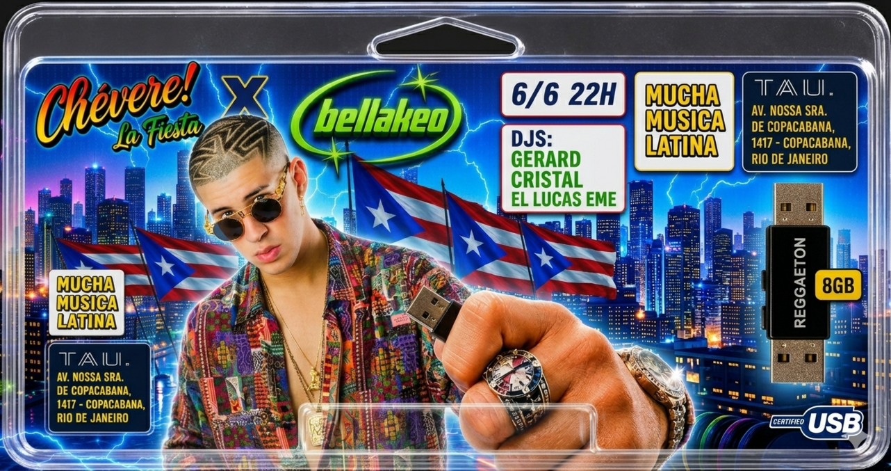 CHÉVERE! x BELLAKEO| Sábado 6 junho | Copacabana | TAU - Rio de Janeiro, RJ