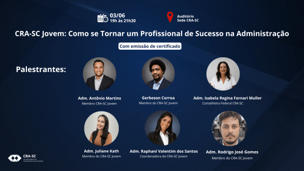 Imagem do evento CRA-SC Jovem: Como se Tornar um Profissional de Sucesso na Administração