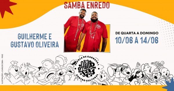 Imagem do evento Oficina de Samba Enredo com os Mestres Guilherme e Gustavo Oliveira da bateria da Salgueiro