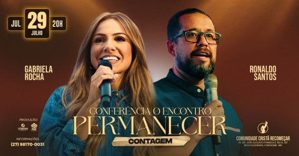 Imagem do evento GABRIELA ROCHA EM CONTAGEM - CONFERÊNCIA O ENCONTRO PERMANECER