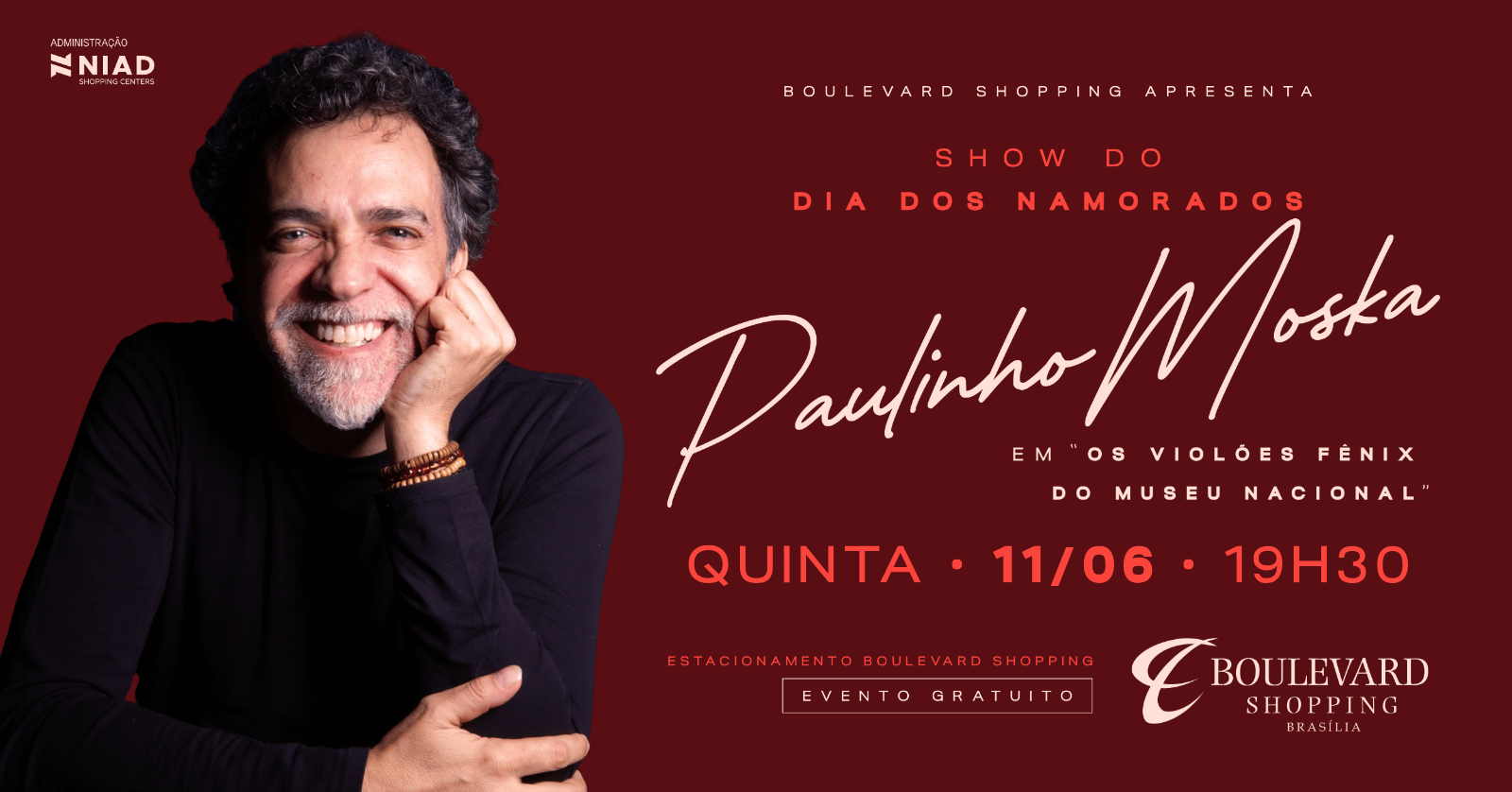 Show de Namorados Boulevard com Paulinho Moska em Brasília