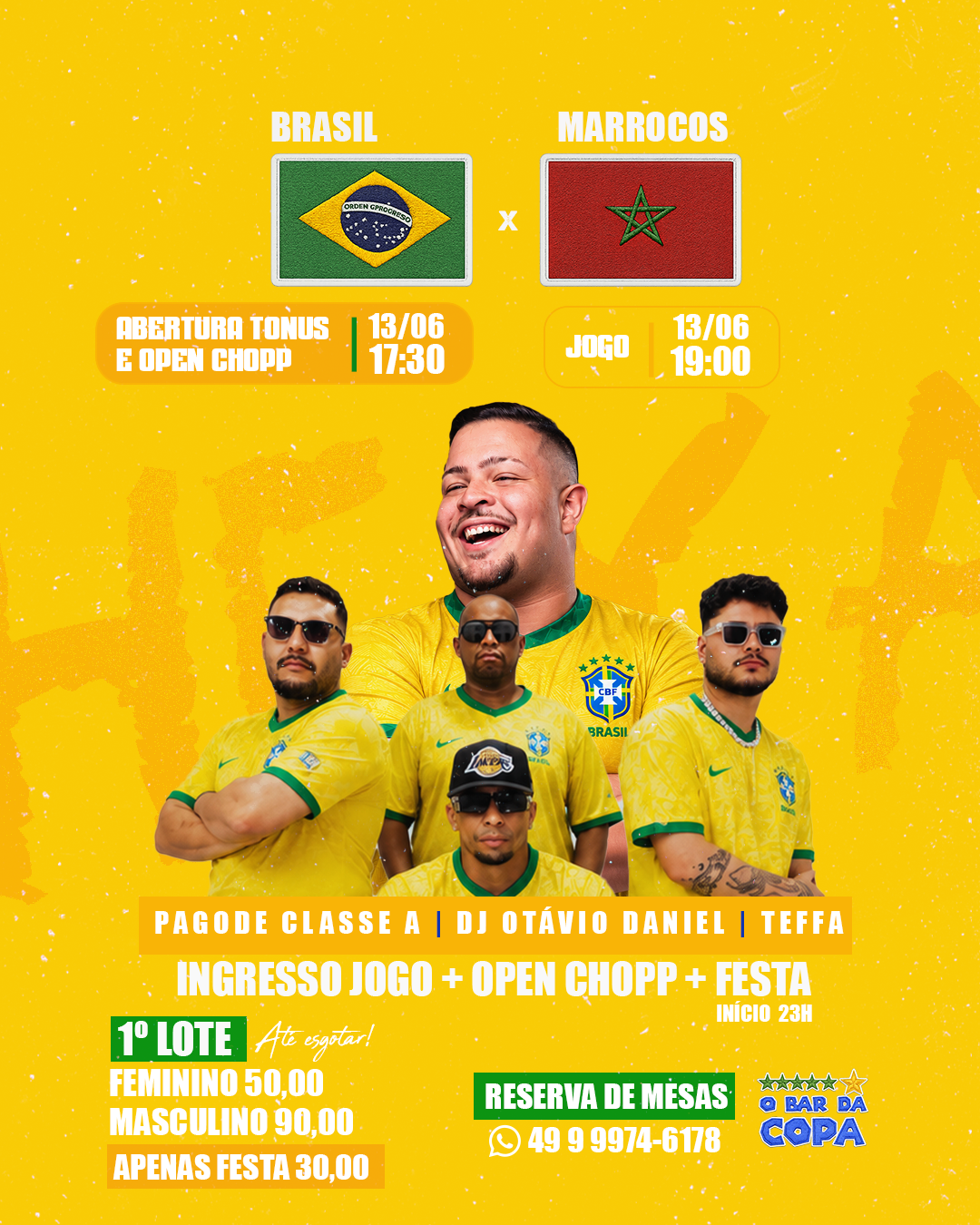 BRASIL X MARROCOS + FESTA 13/06 - Caçador, SC