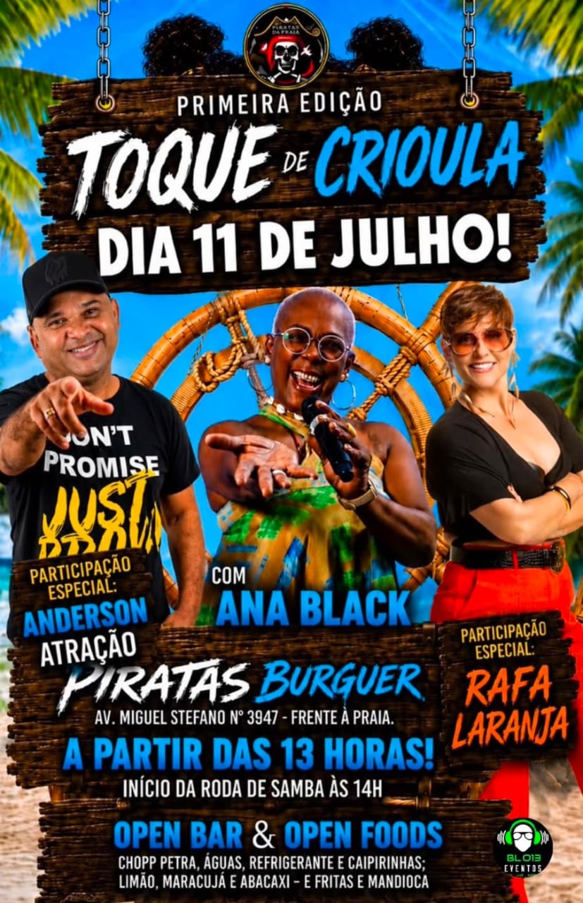 1° Edição do Projeto " TOQUE DE CRIOULA" com ANA BLACK  e PARCEIROS - Guarujá, SP