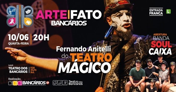Imagem do evento Teatro dos Bancários recebe o show O Teatro Mágico - Voz & Violão, com Fernando Anitelli, na 42ª Edi