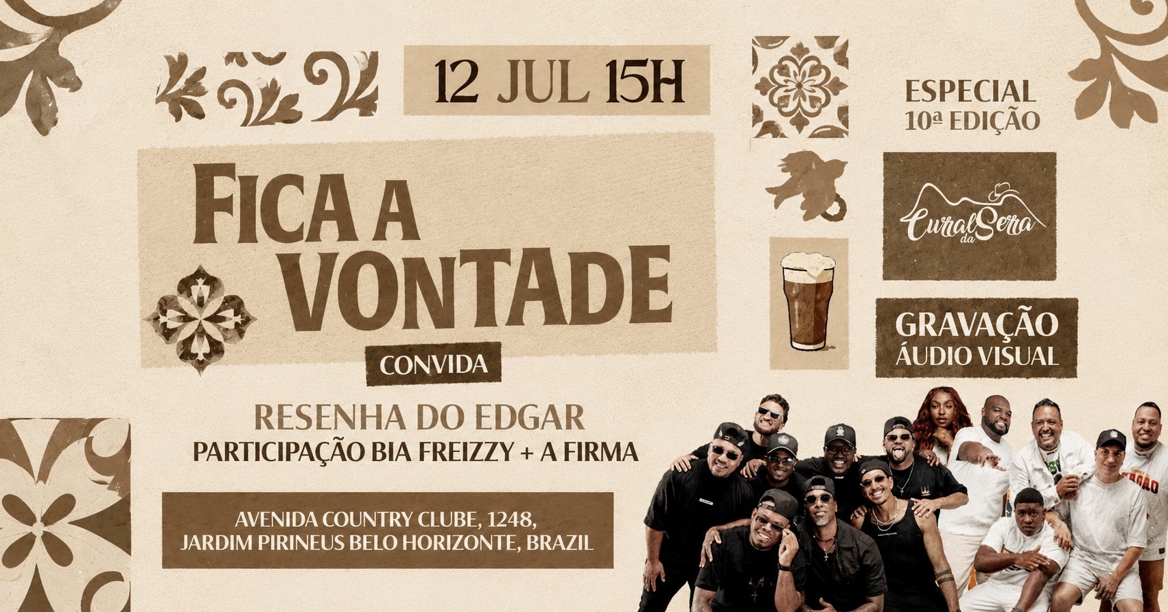 FICA A VONTADE | GRAVAÇÃO ÁUDIO VISUAL - Belo Horizonte, MG