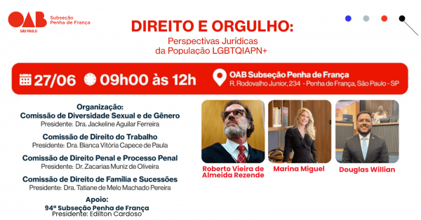 Imagem do evento Direito e Orgulho: Perspectivas Jurídicas da População LGBTQIAPN+