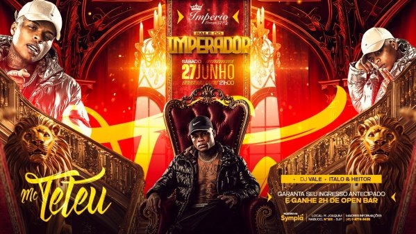 BAILE DO IMPERADOR | MC TETEU + OPEN BAR em São José dos Pinhais