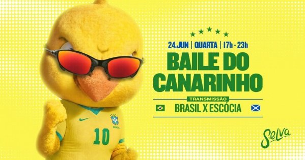 Imagem do evento Baile do Canarinho: Copa do Mundo | Pop, Funk, Trap, Reggaeton | Quarta-Feira das 17h-23h| 24.06)