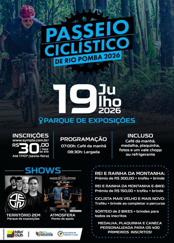 Imagem do evento 10° PASSEIO CICLÍSTICO DE RIO POMBA