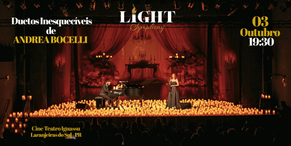 Imagem do evento Light Symphony - Duetos Inesquecíveis de Andrea Bocelli (3/10 às 19:30 - Abre portas 19:00)