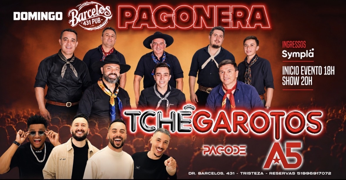 TCHÊ GAROTOS E PAGODE A5 - PAGONERA DE DOMINGO DO BARCELOS - Porto Alegre, RS