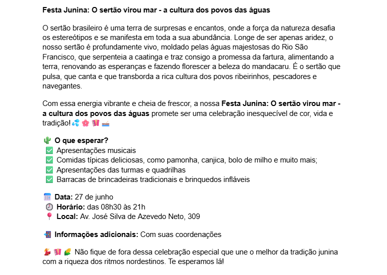 Imagem 1 da descrição do evento