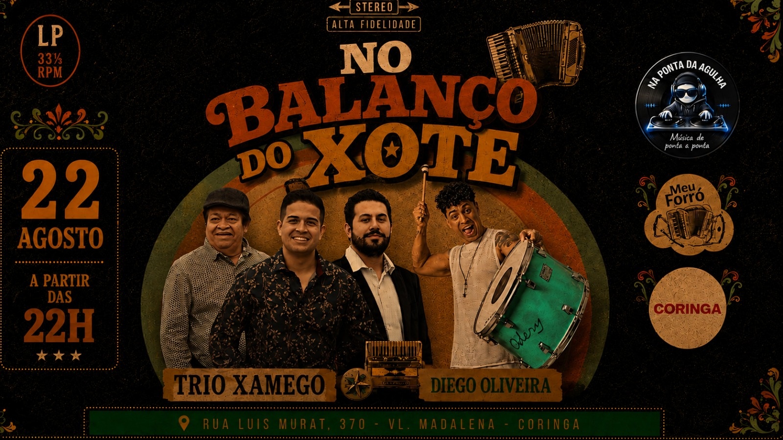 No balanço do Xote apresenta Trio Xamego e Diego Oliveira 22/08 - São Paulo, SP
