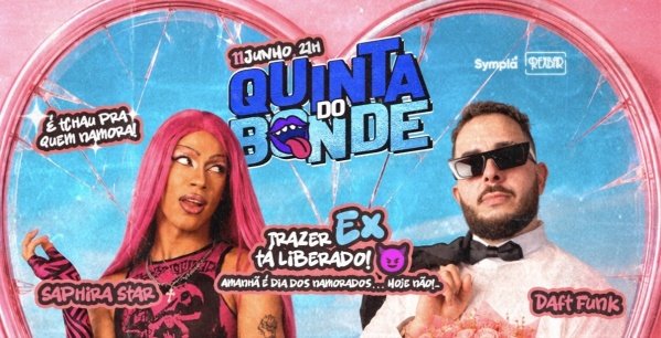 Imagem do evento Quinta do bonde - é tchau pra quem namora