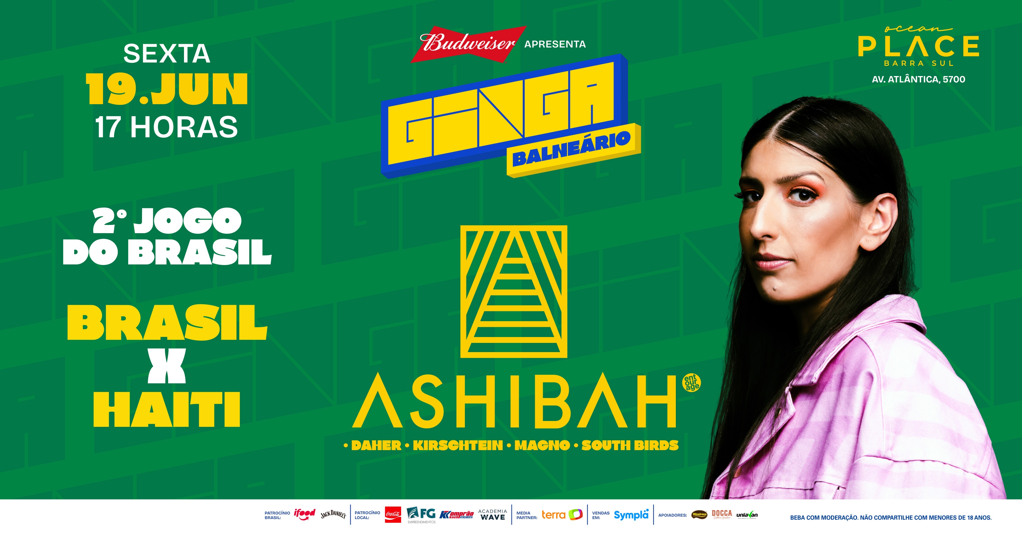 Ginga BC -19 de junho Brasil x Haiti - 2o jogo da Selecao com a Dj Ashibah - Balneário Camboriú, SC
