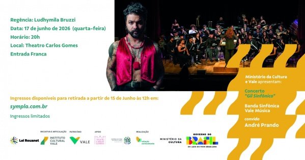 Imagem do evento Banda Sinfônica Vale Música apresenta o concerto especial "Gil Sinfônico"
