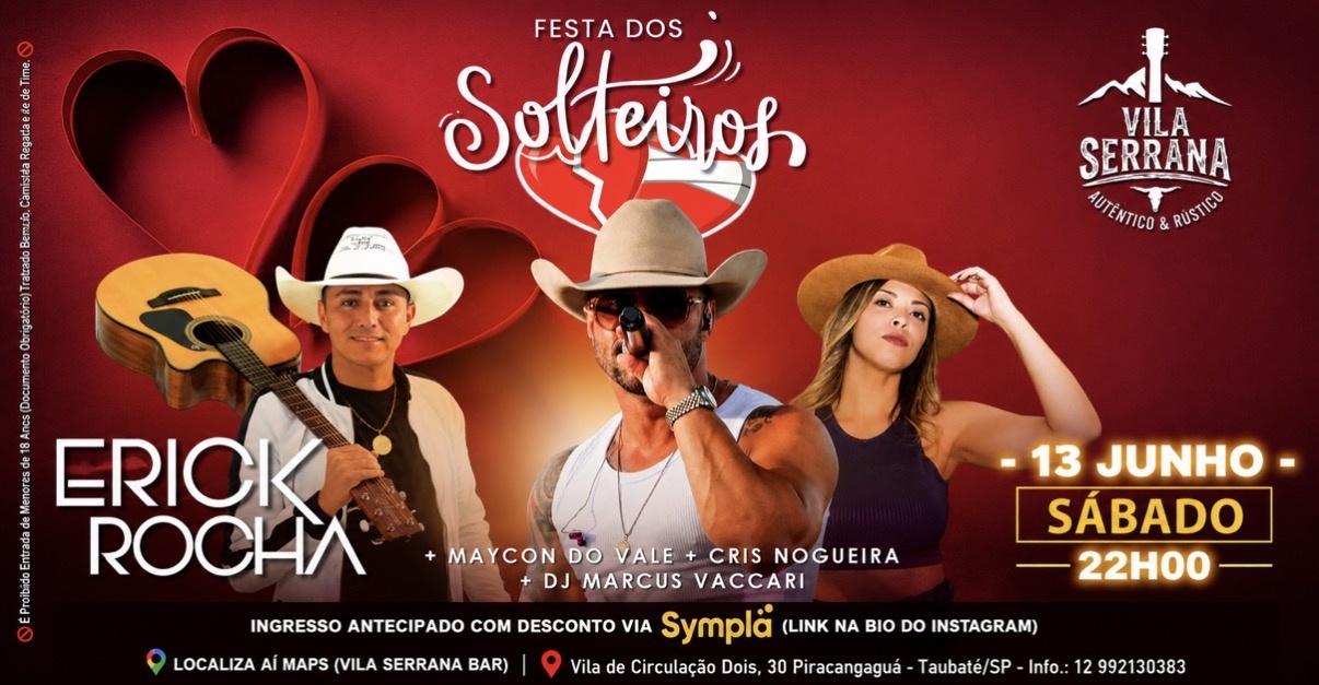 ERICK ROCHA / Dj MARCUS VACCARI E CONVIDADOS! - Taubaté, SP