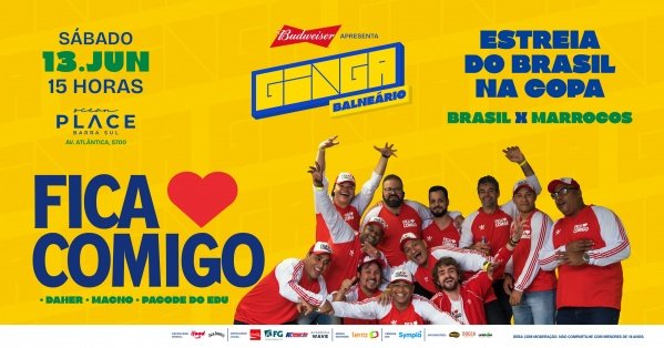 Imagem do evento Ginga BC - 13 de junho Estreia do Brasil na Copa do Mundo - Brasil x Marrocos