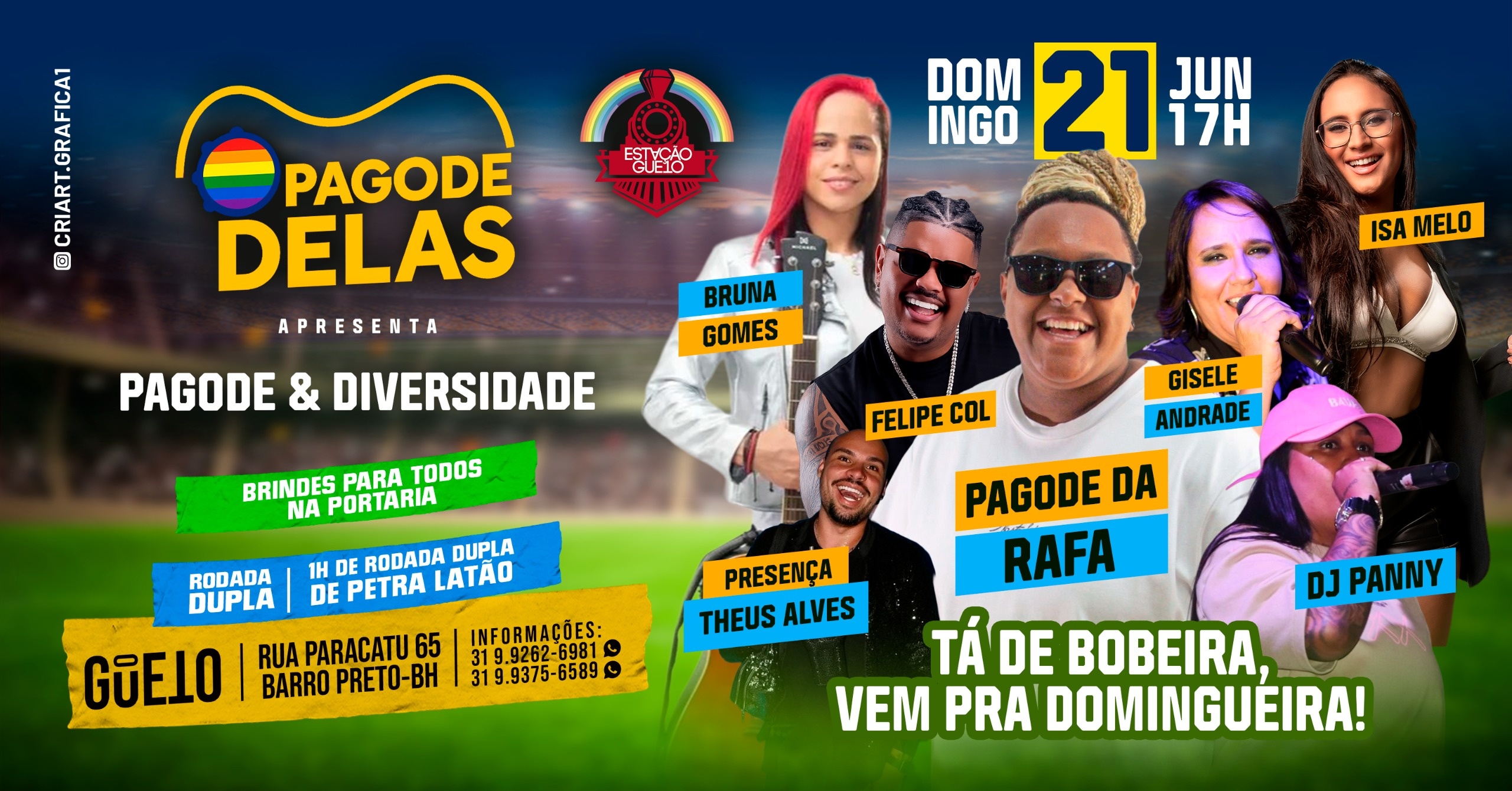 Imagem 2 d
![Domingueira - Edição de Junho Pagode Delas 2026 - Belo Horizonte, MG