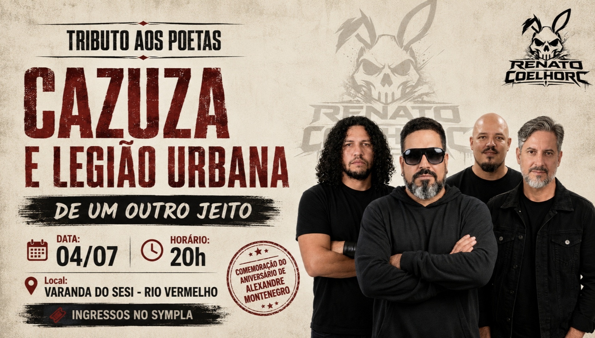 Tributo aos Poetas: Cazuza e Legião Urbana de um Outro Jeito. em