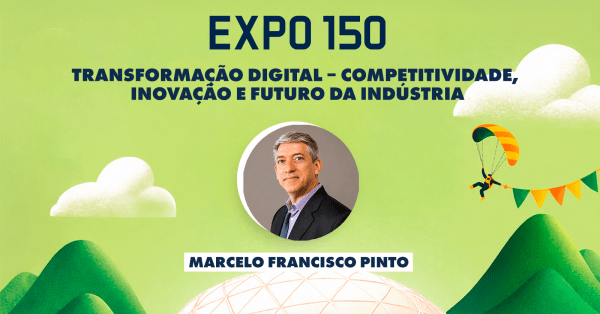 Cartaz da palestra Transformação Digital Competitividade, Inovação e Futuro da Indústria.