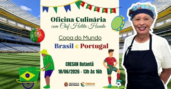 Imagem do evento Oficina Culinária - Copa do Mundo: Brasil e Portugal