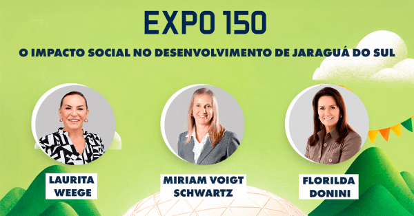 Cartaz da palestra O impacto social no desenvolvimento de Jaraguá do Sul.