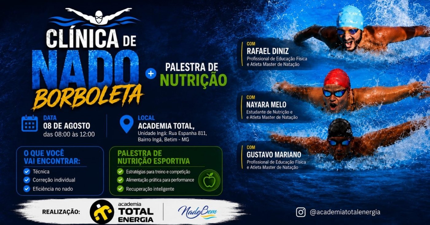Clínica de Nado Borboleta + Palestra de Nutrição