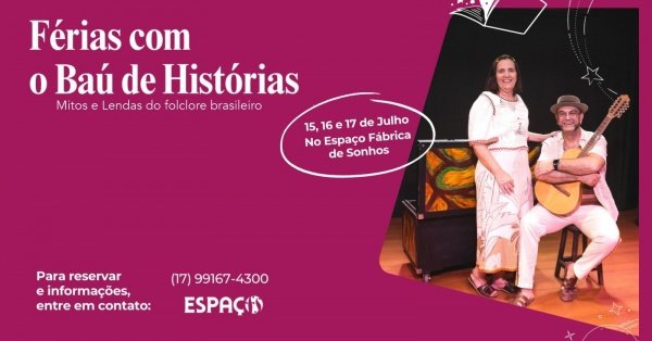 Imagem do evento Dia 17/7 - Baú de Histórias - Mitos e Lendas do Folclore Brasileiro