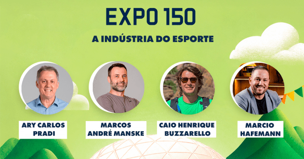 Cartaz da palestra A Indústria do Esporte: quando paixão, inovação e negócios movem uma cidade.