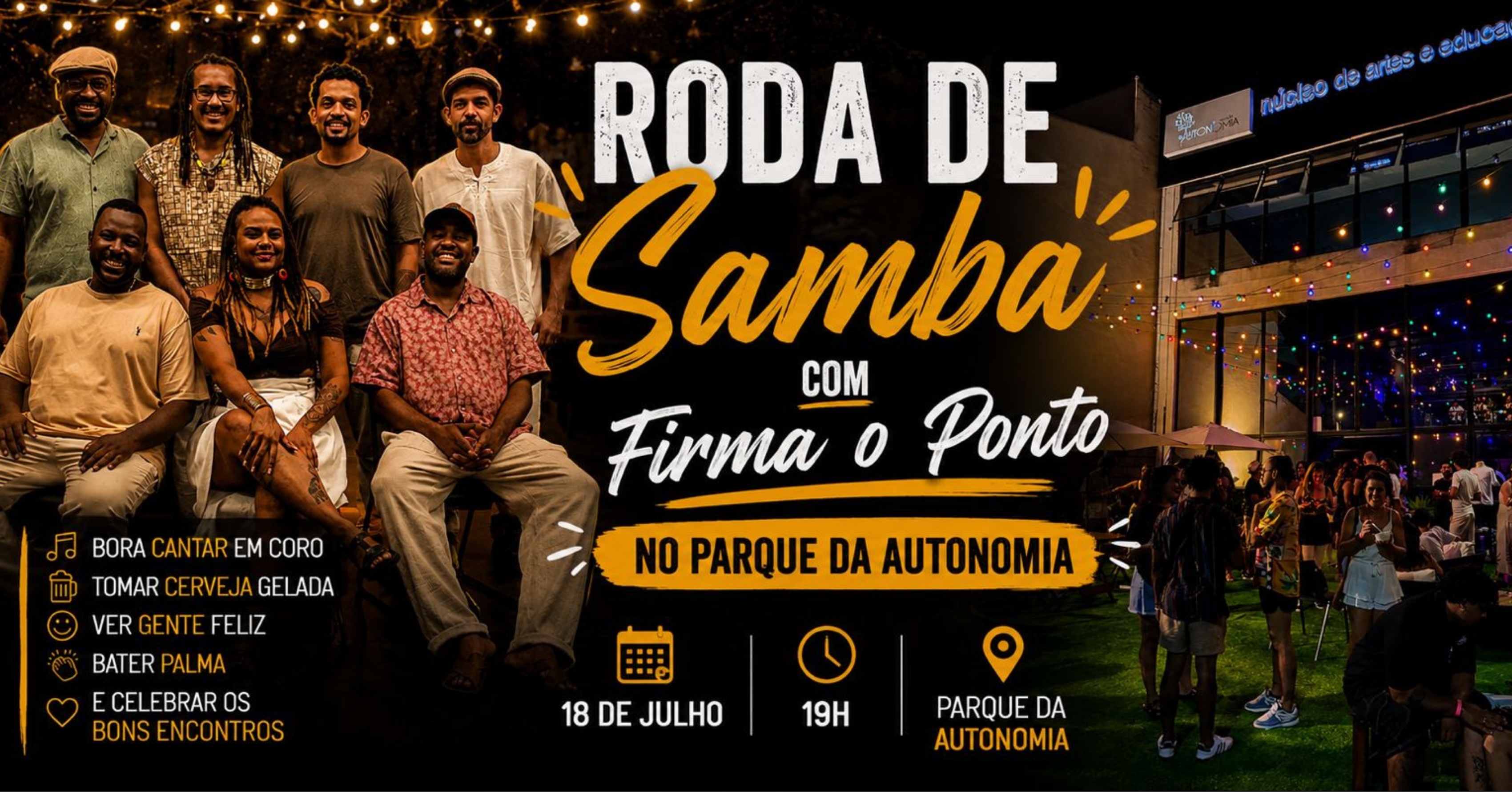 RODA DE SAMBA com Firma o Ponto no Parque da Autonomia - Votorantim, SP