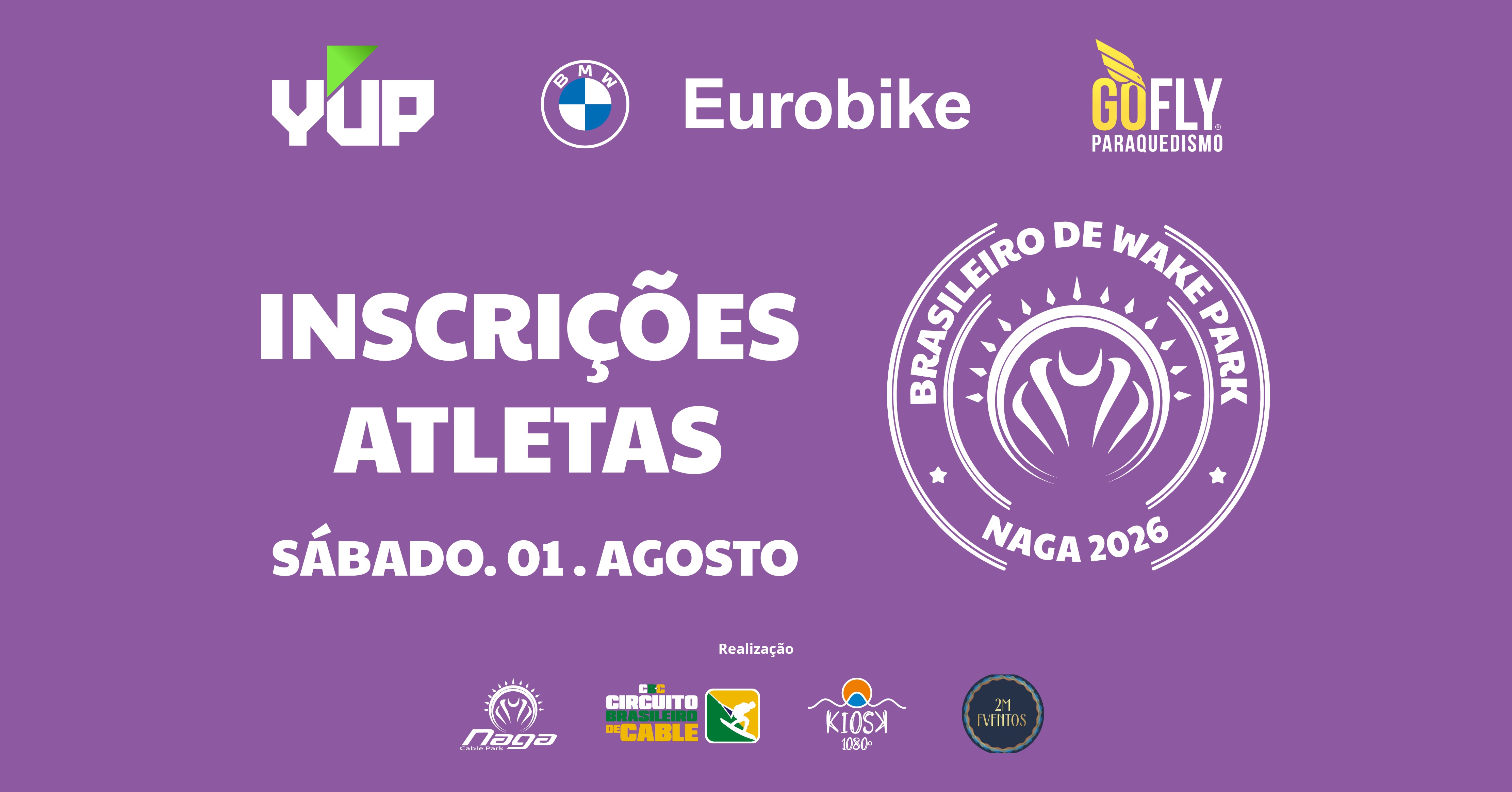 Inscrições Atletas - Brasileiro de Wake Park no Naga 2026