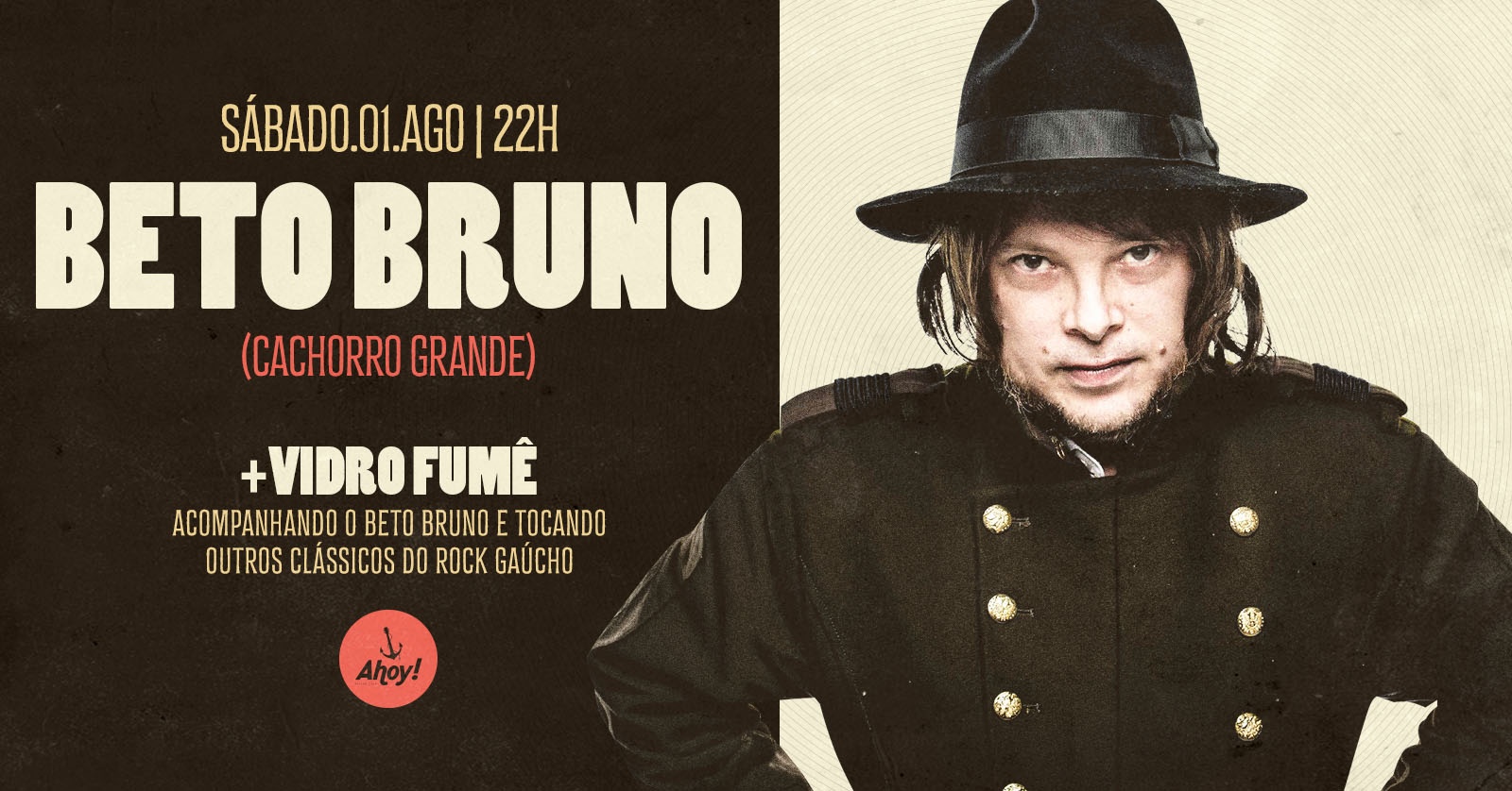BETO BRUNO EM BLUMENAU no Ahoy! Tavern Club - Blumenau, SC