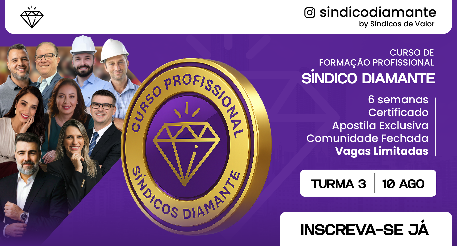 CRICIUMA - CURSO DE FORMAÇÃO PROFISSIONAL SINDICO DIAMANTE