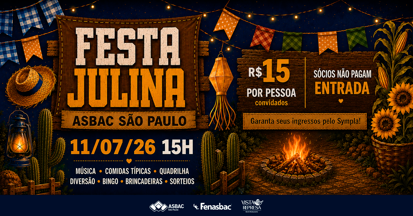 Festa Julina ASBAC SP - Clube de Guarapiranga 2026 - São Paulo, SP