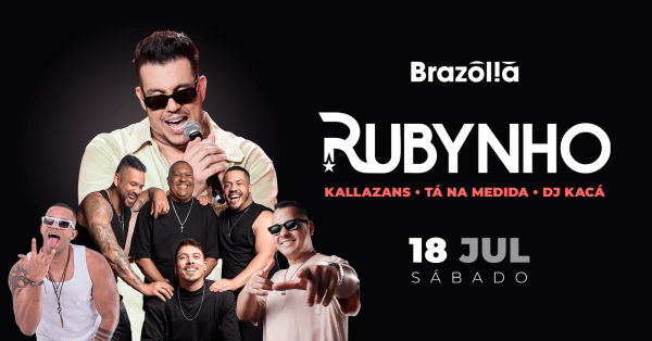 Imagem do evento Rubynho, Kallazans, Tá na Medida e DJ Kacá - Sábado 18 de Julho