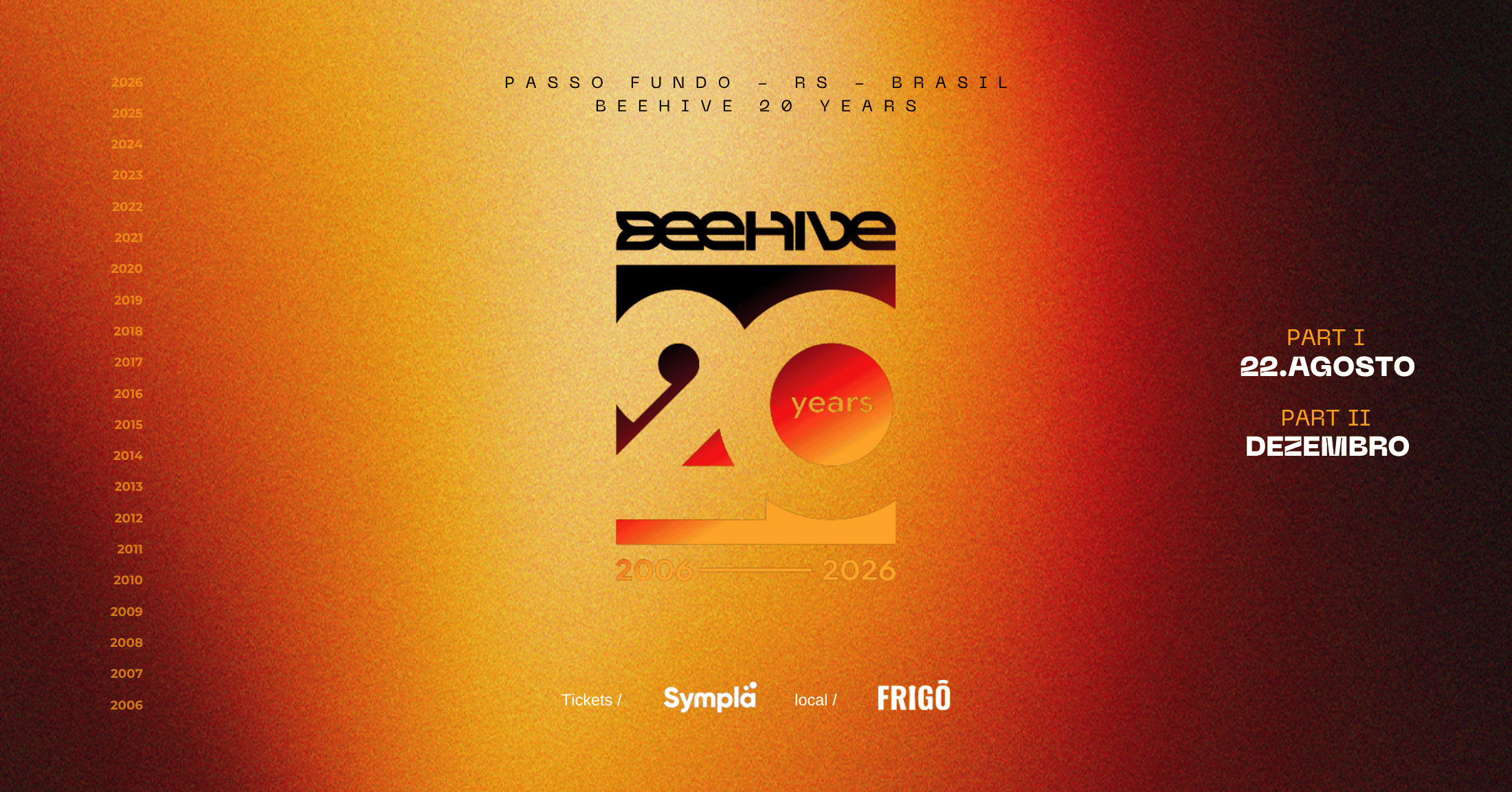 Beehive 20 Anos - Passaporte